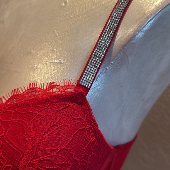 Victoria Secret Women’s Double Shine Strap Push-Up Corset Top Red 34C - Picture 3 of 11